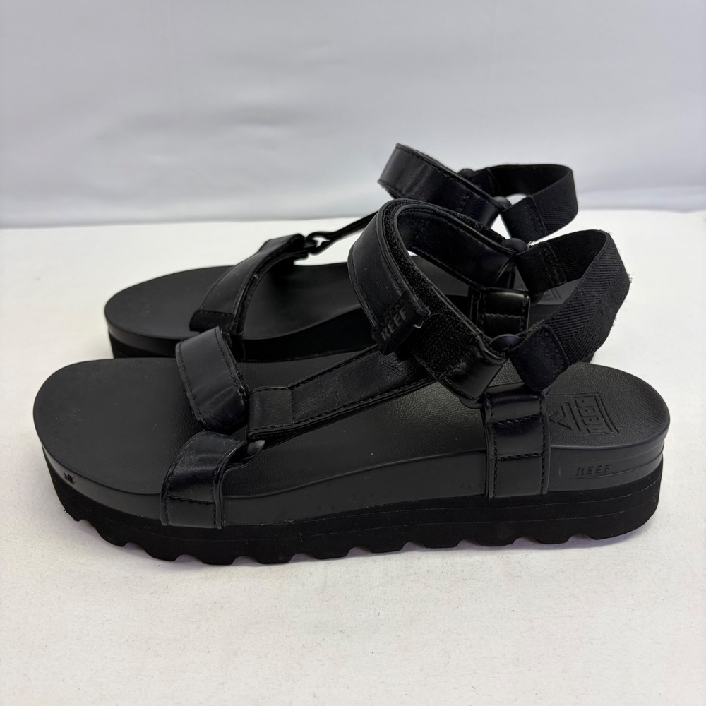 Reef Cushion Rem Hi Sandals Womens 9 Black Platform Strappy Comfort Gorpcore